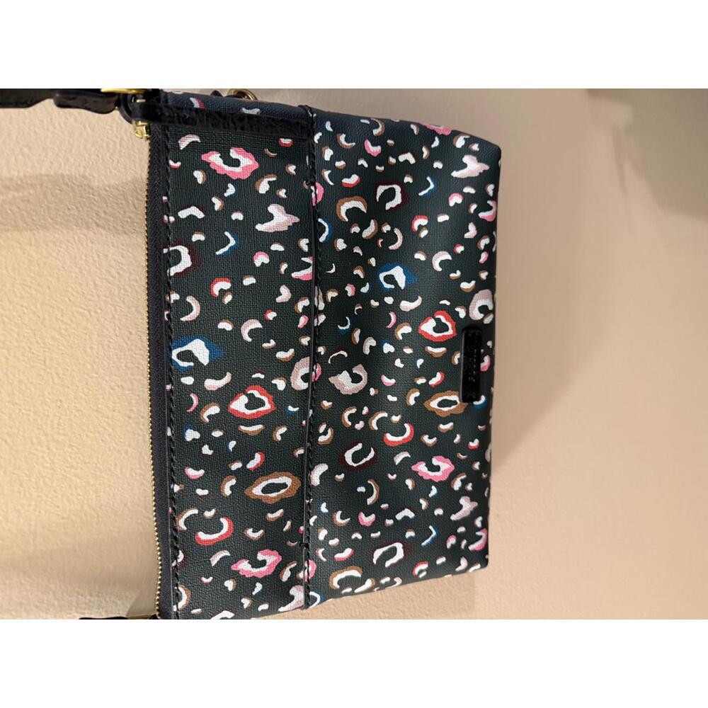 Fossil Crossbody Bag with Multicolor Leopard Print